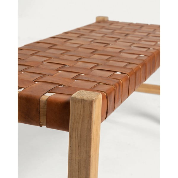 Konjakipruun nahast pink Calixta - Kave Home-image-4