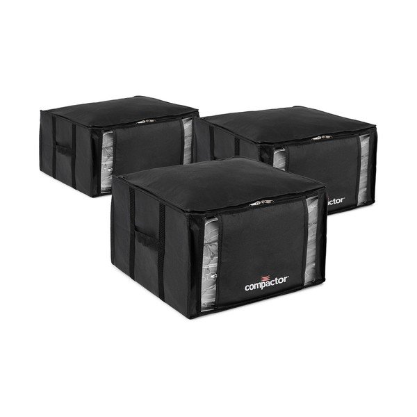Mustad vaakumplastist hoiukarbid 3 tk komplektis 42x40x25 cm Black Edition - Compactor-image-2