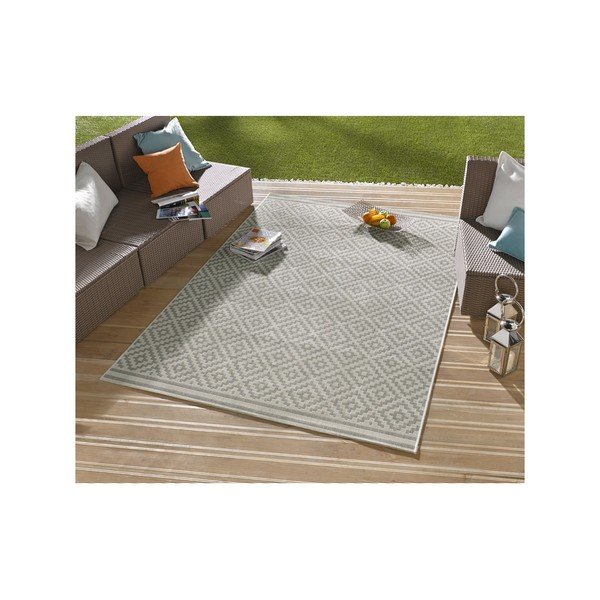 Šedý koberec vhodný do exteriéru Bougari Karo, 140 x 200 cm-image-3