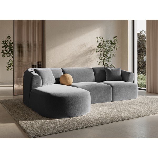 Helehall sametist nurgadiivan (vasak nurk/diivanvoodiga) Campi - Cosmopolitan Design-image-1