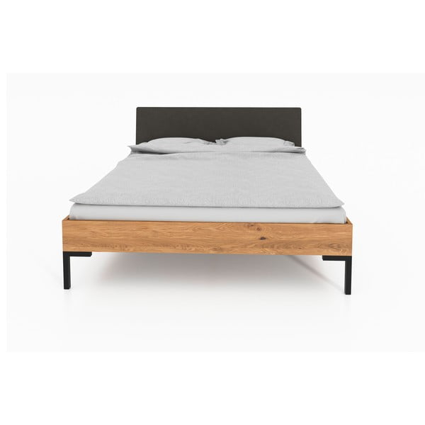 Tammepuust kaheinimesevoodi koos polsterdatud peaplaadiga 160x200 cm Abies 1 - The Beds-image-3