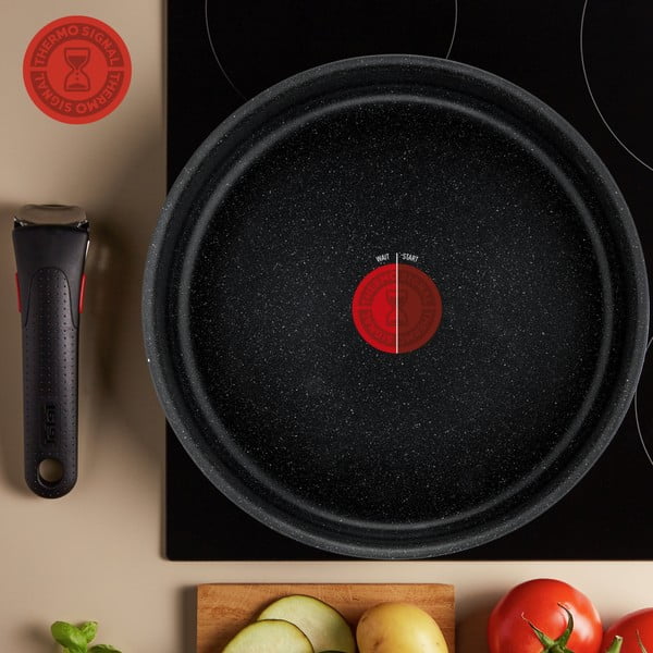 Alumiiniumist induktsioonpotid mittenakkuva pinna ja eemaldatava käepidemega, 3tk komplektis INGENIO Black stone L3998902 - Tefal-image-1