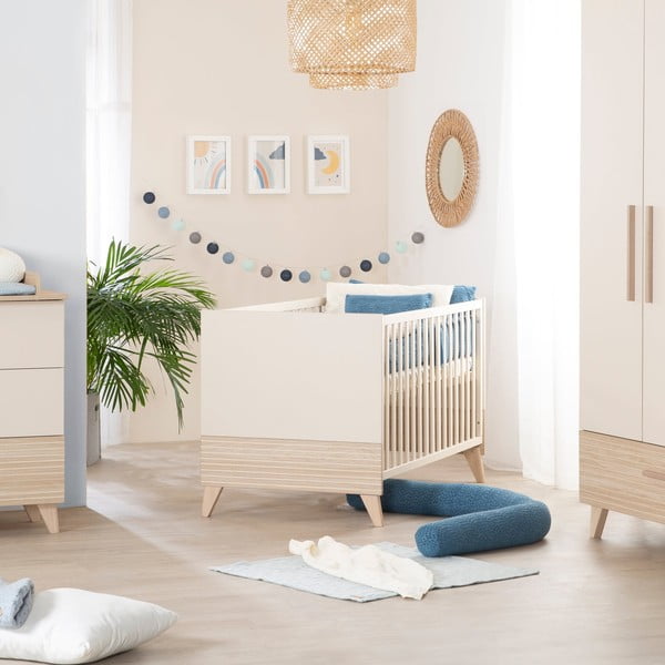 Beež reguleeritava kõrgusega võrevoodi 70x140 cm Sidney - Roba-image-1