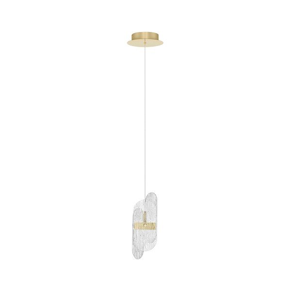 Metallist hämardatav LED-ripatslamp messingivärvis klaasist varjuga, läbimõõduga 14 cm Lucien - Nova Luce