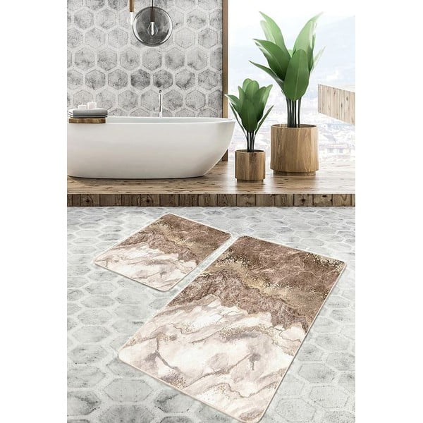 Pruunid vannitoamatid 2 tk 60x100 cm - Mila Home-image-3