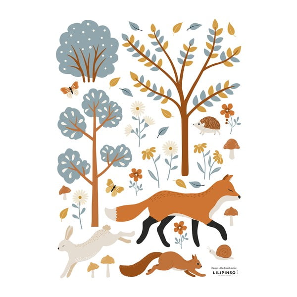 Kleebisleht 30x42 cm Woodland Animals & Fox - Lilipinso