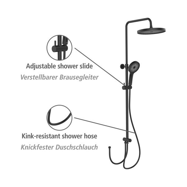 Mustast roostevabast terasest dušikomplekt 120cm Soft Water - Wenko-image-4