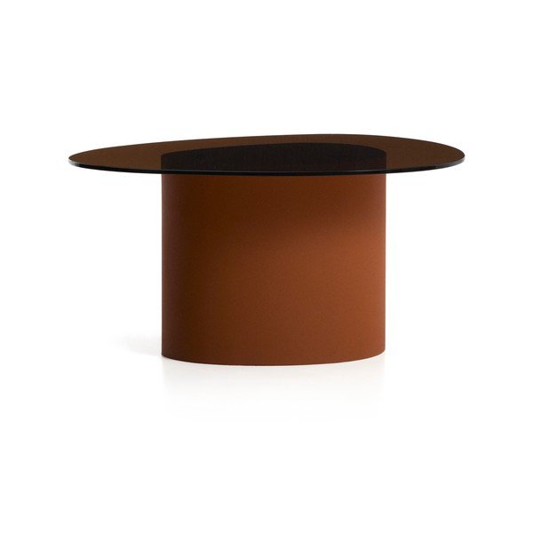 Pruun kohvilaud klaasist pealispinnaga 74x81,5 cm Olir - Kave Home