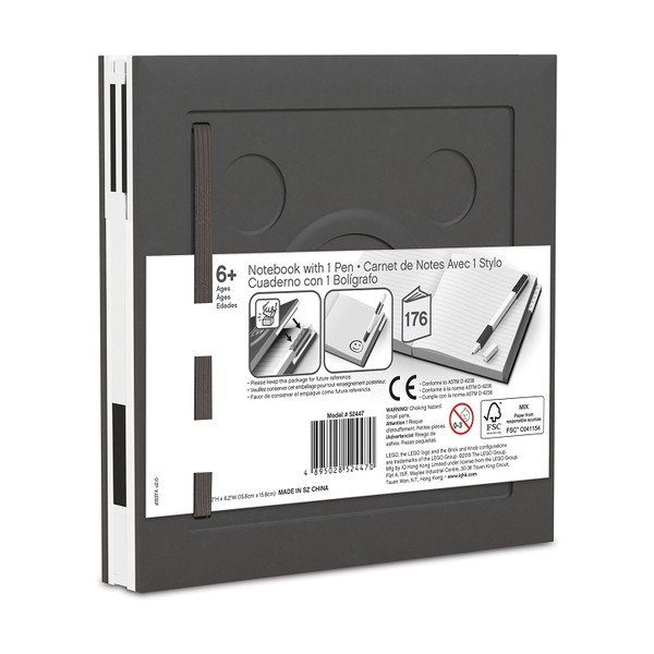 Must ruudukujuline märkmik geelpliiatsiga , 15,9 x 15,9 cm - LEGO®-image-2