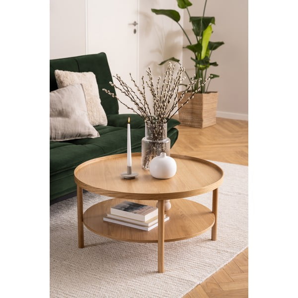 Ümmargune tammespoonist diivanilaud ø 80 cm Banbury - Actona-image-2