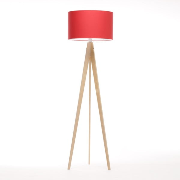 Červená stojací lampa 4room Artist, bříza, 150 cm