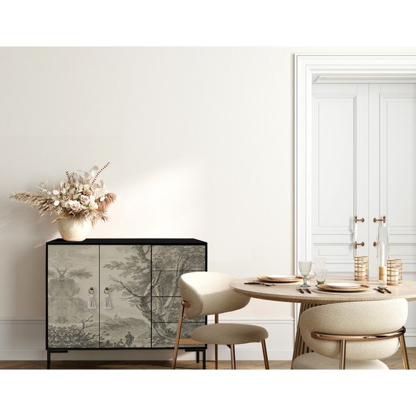 Must-beež madal kummut 113x84 cm Wilma - Really Nice Things-image-3