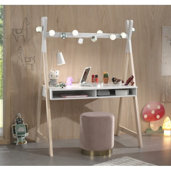 Valge laste kirjutuslaud Kiddy - Vipack-image-1