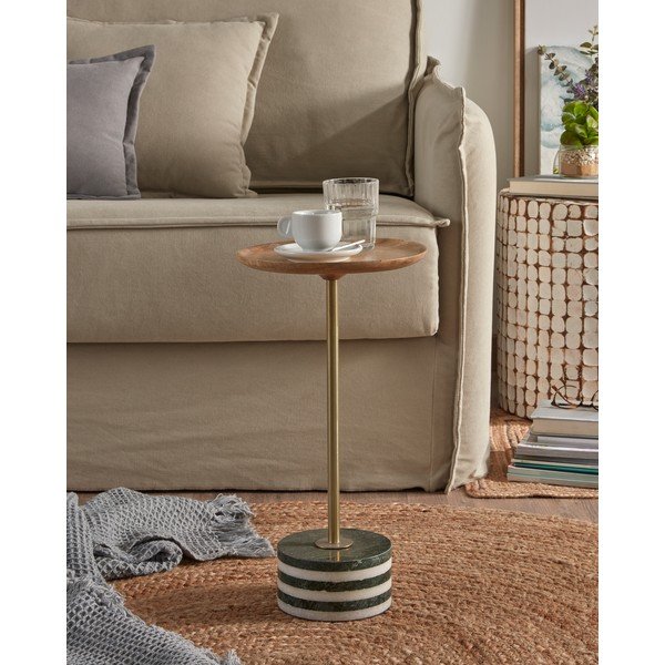 Kulatý odkládací stolek z mangového dřeva La Forma Lleyton, výška 25 cm-image-3