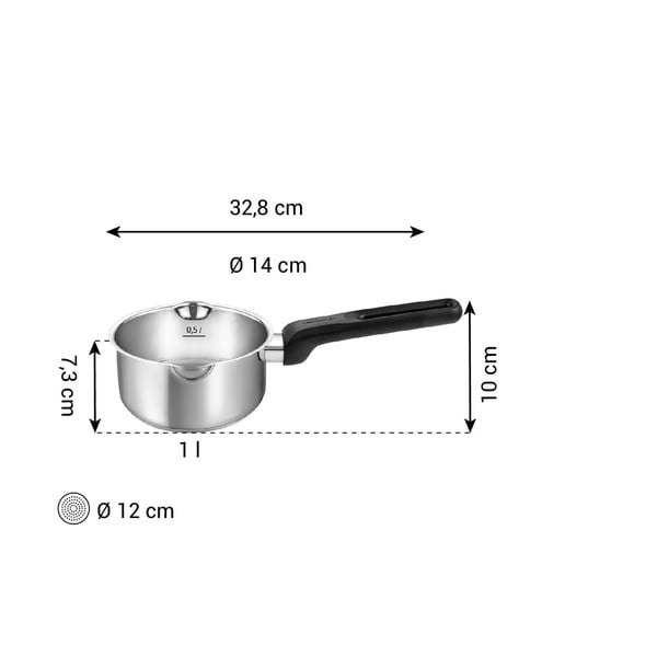 Roostevabast terasest kastrul induktsioonpliidile 1 l Brava - Tescoma-image-3