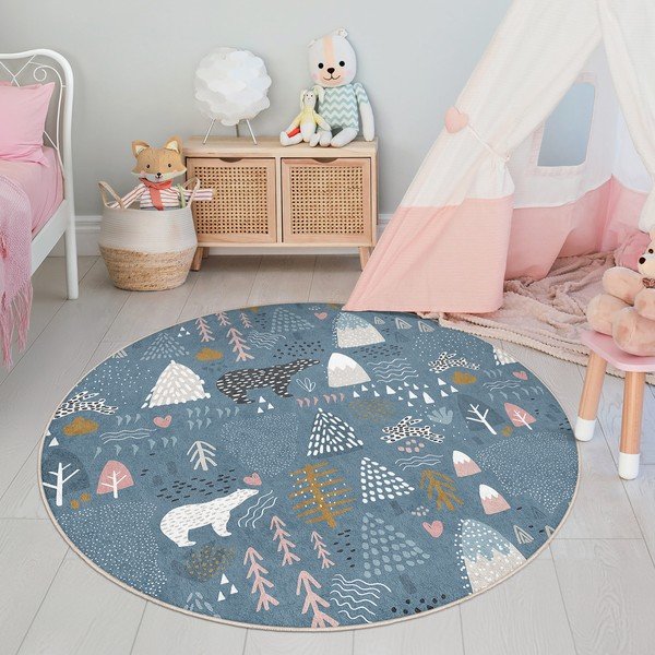 Sinine pestav laste mänguvaip ø100 cm Forest Land - Mila Home-image-4