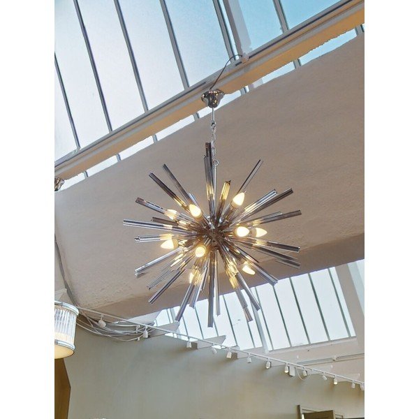 Metallist ripplamp klaasist varjuga, ø 75 cm Karlo - Premier Housewares-image-1