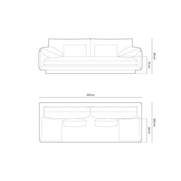 Helehall diivan 220 cm Torino - Micadoni Home-image-4