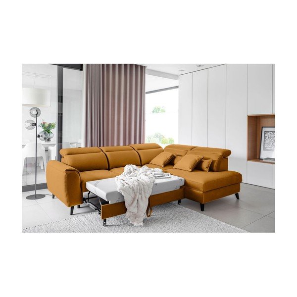 Kollane sametist lahtikäiv/sahtliga nurgadiivan (parem nurk/L-kujuline) Noble – ELTAP-image-4