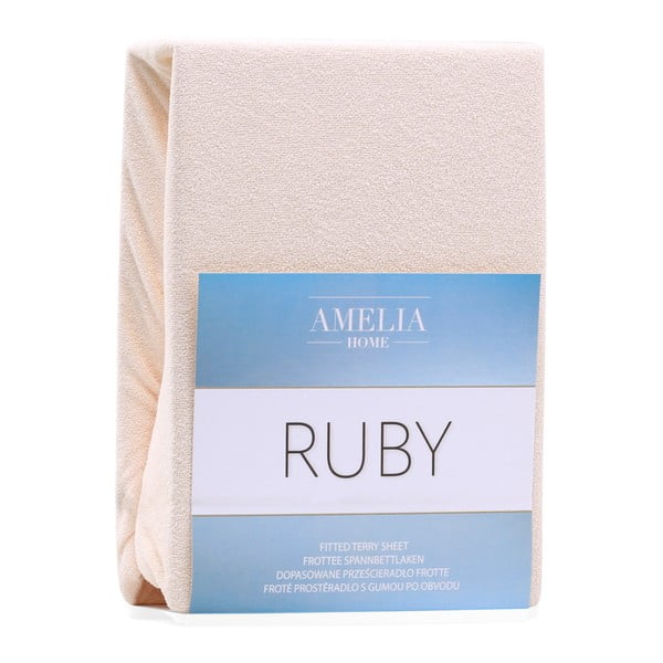 Beež kummiga froteelina 240x220 cm Ruby – Restilo-image-2