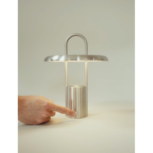 Plastikust LED-laualamp hämardatava valgusega hõbedases värvitoonis (kõrgus 25 cm) Pier - Stelton-image-3