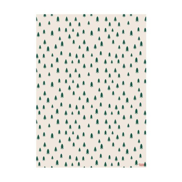 5 lehte beežikas-rohelist pakkepaberit, 50 x 70 cm Christmas Trees - eleanor stuart-image-2