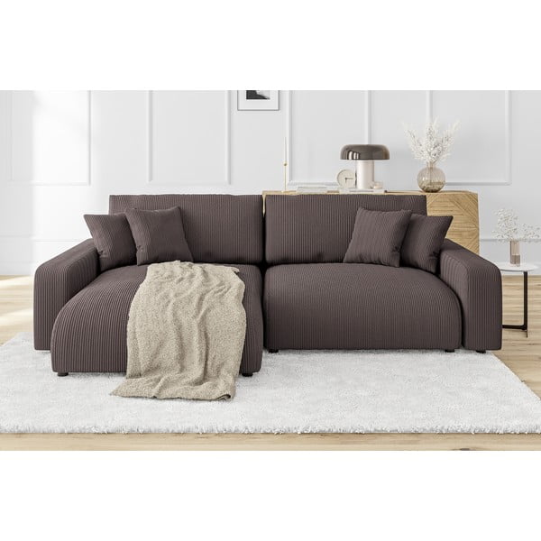 Pruun velvetist nurgadiivanvoodi (muutuv nurk) Sara - Ropez-image-1