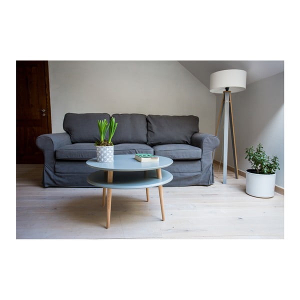 Tumehall naturaalsete jalgadega kohvilaud UFO, Ø 70 cm - Ragaba-image-3