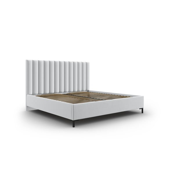 Helehall polsterdatud kaheinimese voodi koos voodipõhjaga ja panipaigaga 200x200cm Casey - Mazzini Beds