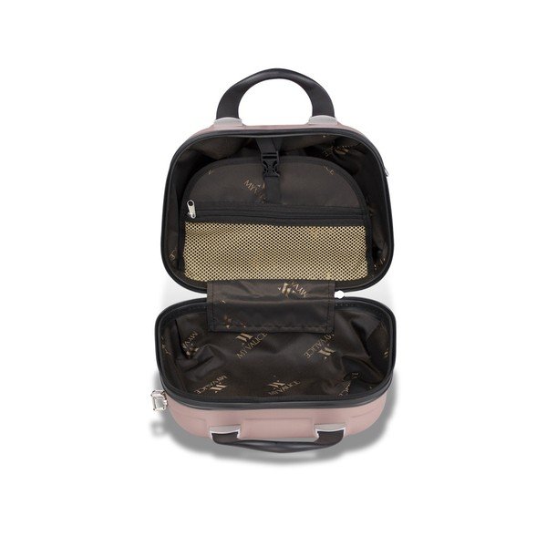 Sada růžového cestovního kufru na kolečkách s USB portem a příručního kufříku My Valice RESSNO MU & M-image-3