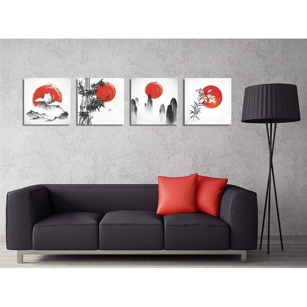 Maalid 4 tk komplektis 30x30 cm Zen - Wallity-image-1