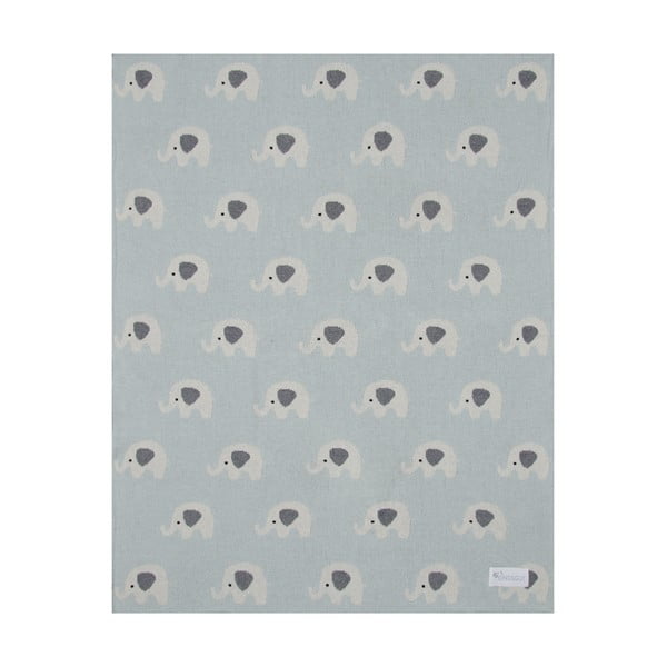 Sinine puuvillane beebitekk Elevandid, 80 x 100 cm - Kindsgut-image-3