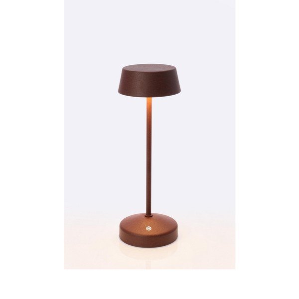 Pruun metallist LED-laualamp hämardatava/juhtmevaba laadijaga ja plastvarjuga (kõrgus 33 cm) Esprit - Bizzotto-image-2