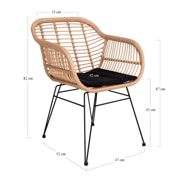 2 kunstlikust rotangist aiatoolist koosnev komplekt Trieste - House Nordic-image-4