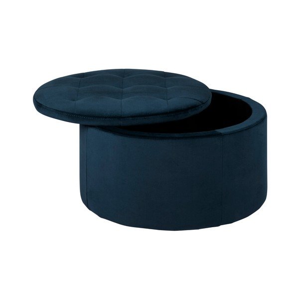 Tumesinine sametist pouf , ⌀ 60 cm Retina - Actona-image-2