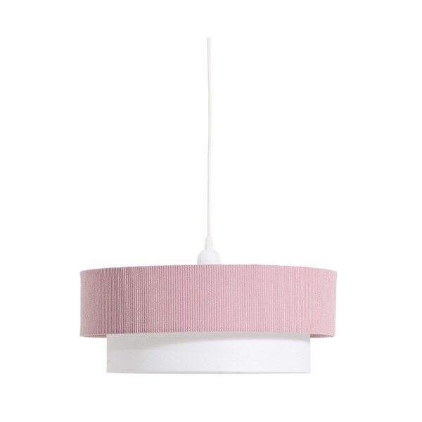 Valge/heleroosa laste lamp tekstiilist varjuga Bianella - Kave Home