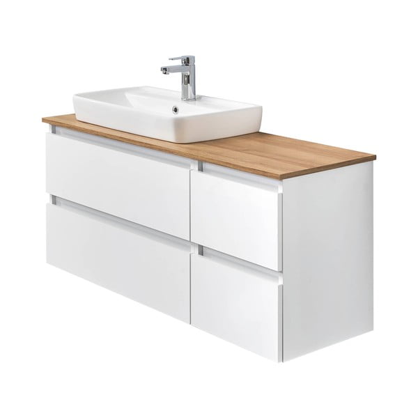 Valge/puiduvärvi seinale ilma valamuta üksus  110x53 cm Quickset 360 – Pelipal-image-2