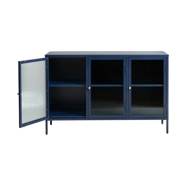Sinine metallist vitriin Bronco, kõrgus 85 cm - Unique Furniture-image-3