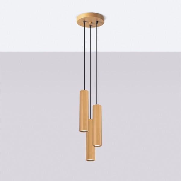 Kuldne rippvalgusti ø 19,5 cm Gleam - Sollux-image-3