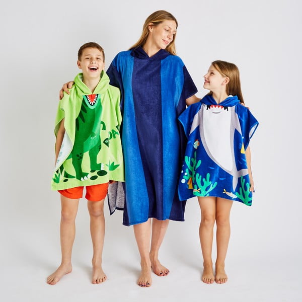 Sinine puuvillane triibuline poncho - Catherine Lansfield-image-4