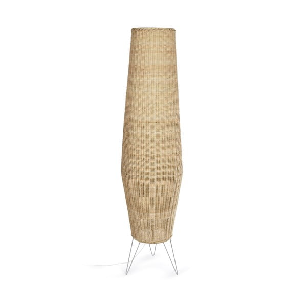 Naturaalset värvi rotangist laualamp rotangist lambivarjundiga (kõrgus 120 cm) Kamaria - Kave Home