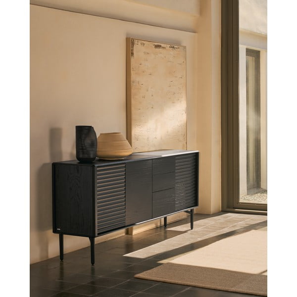 Must tammespoonist kummut 200x86x45 cm Lenon - Kave Home-image-1