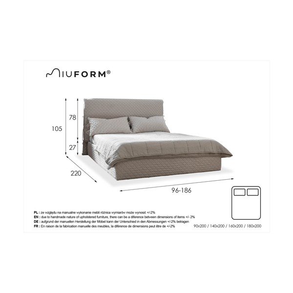 Beež polsterdatud üheinimesevoodi koos voodipõhja ja panipaigaga 90x200 cm Sleepy Luna - Miuform-image-4