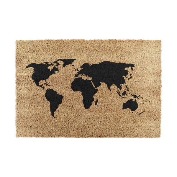 Kookoskiududest matt  40x60cm World Map - Artsy Doormats