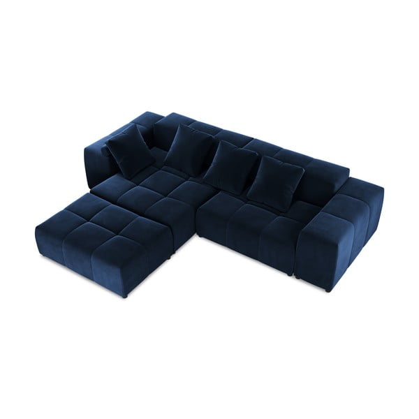 Sinine sametne nurgadiivan (muutuv) Rome Velvet - Cosmopolitan Design-image-3