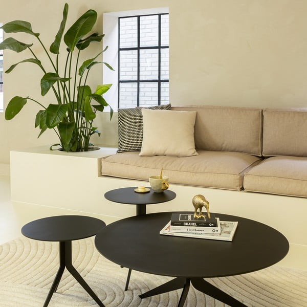 Must metallist ümmargune diivanilaud ø 78 cm Daley - Spinder Design-image-2