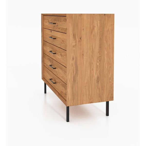 Kõrge kapp tammepuust naturaalset värvi 97x95 cm Abies - The Beds-image-1