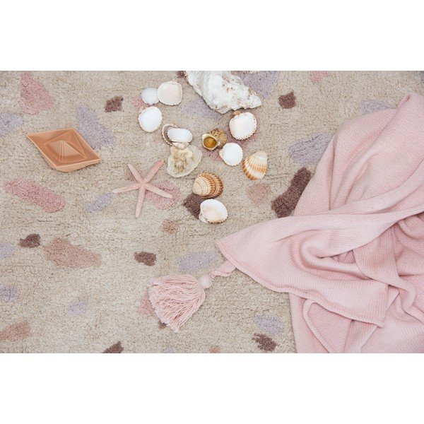 Heleroosa pestav käsitsi kootud puuvillane vaip 140x200 cm Terrazzo Moonstone - Lorena Canals-image-4