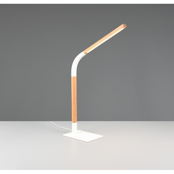 Valge-puiduvärvi dimmerdatav LED laualamp puidust varjuga  (kõrgus 73,5 cm). Norris - Trio-image-2