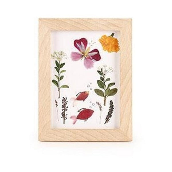 Dřevěný rámeček na lisované květiny Kikkerland, 13,3 x 15 cm